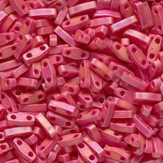 Miyuki quarter tila 5x1.2mm beads - Opaque dark red matted ab QTL-408FR